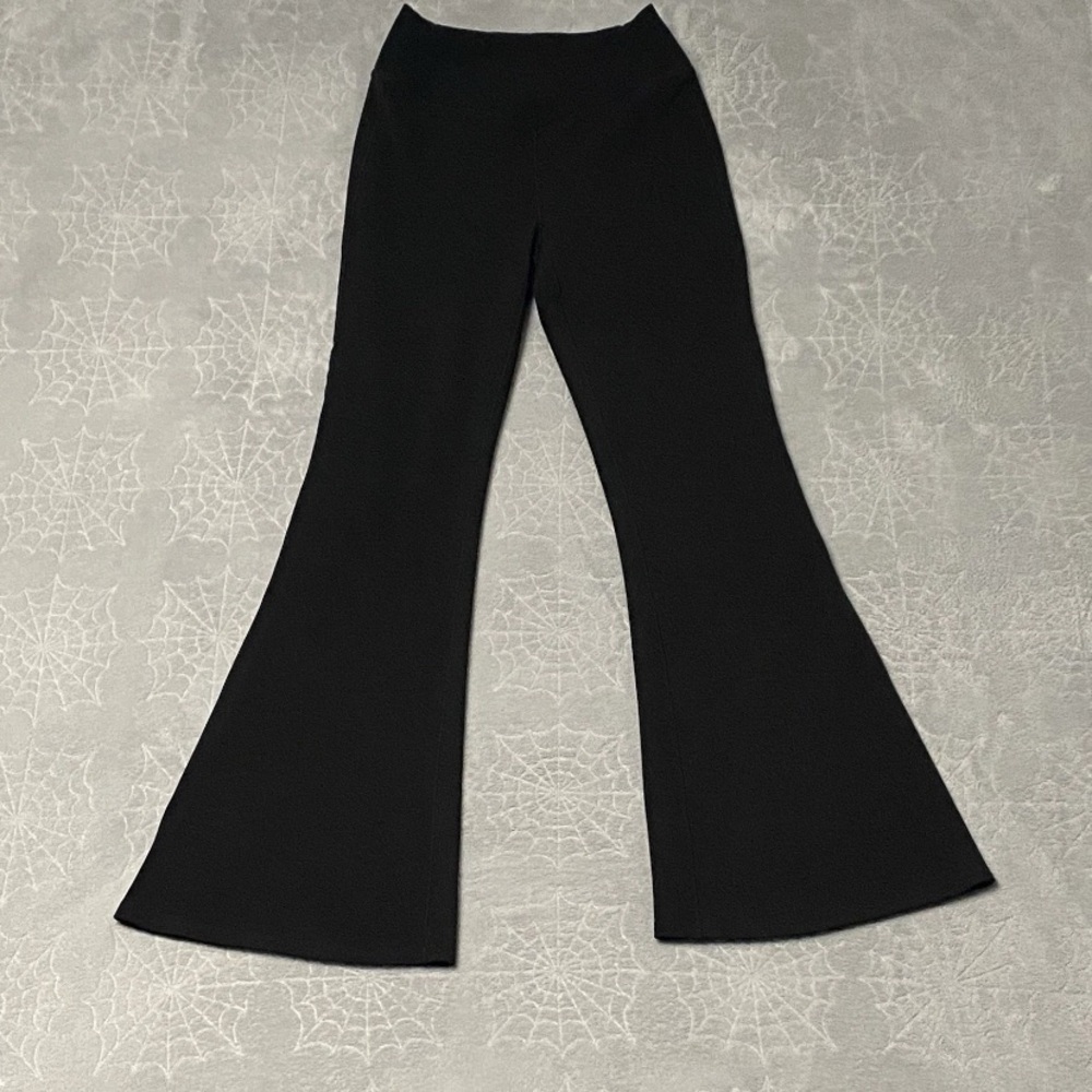 Halara Leggings Womens M Black Corssover Flare Leg High Waist Waffle Knit Pants